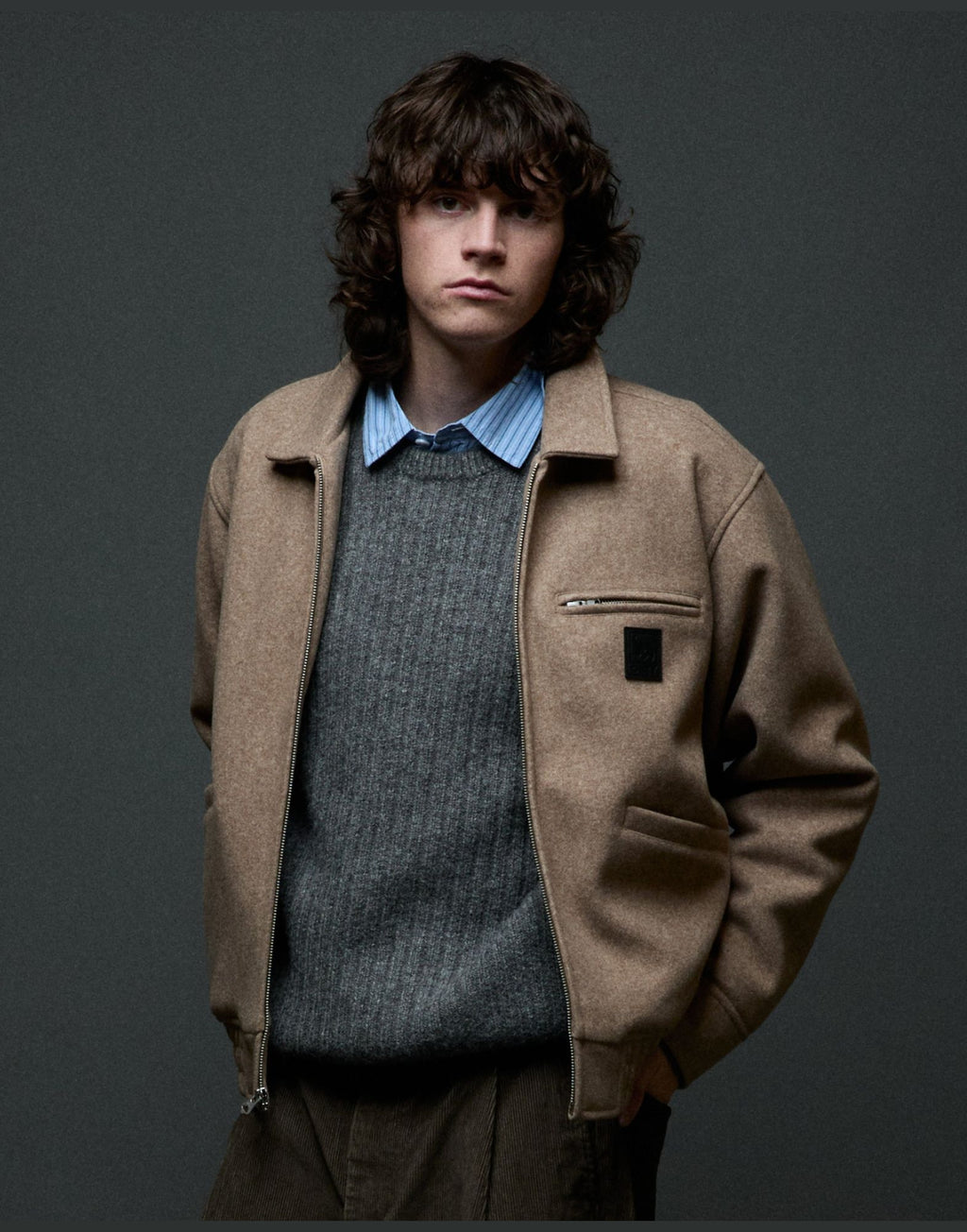 OBEY Giacca Ledger Blouson con Zip Latte