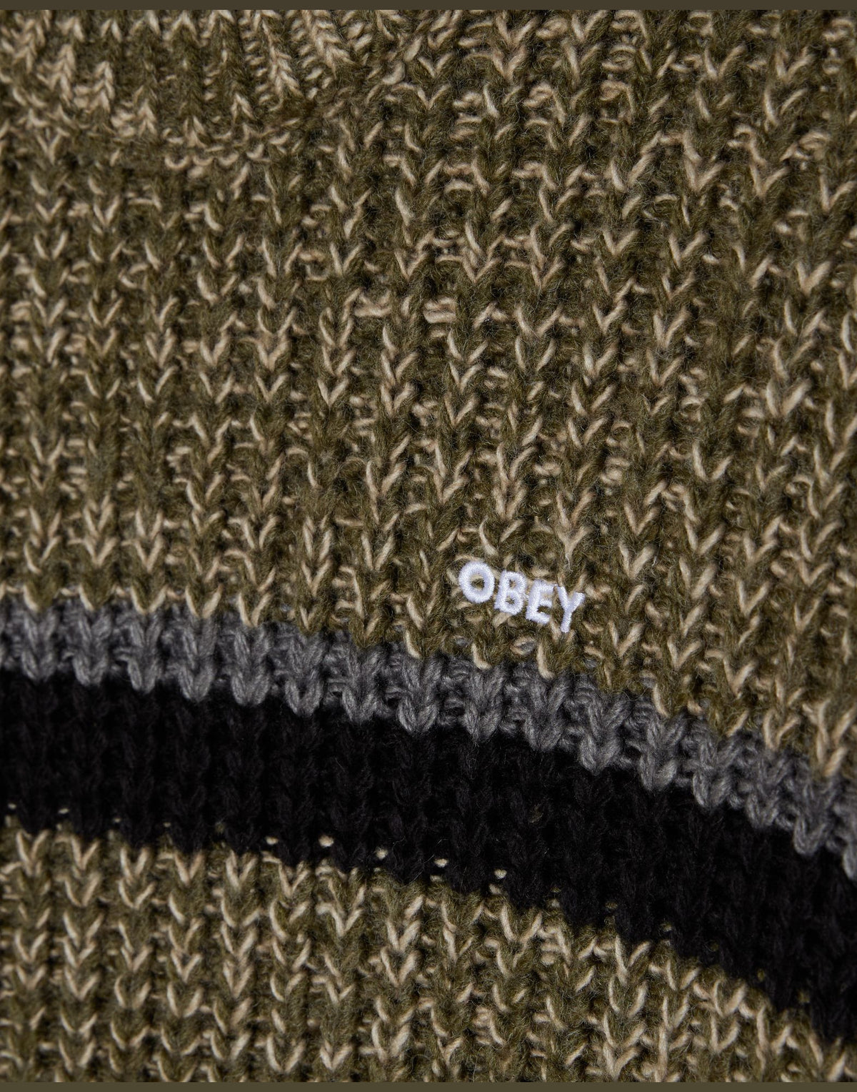 OBEY Maglione Alden a Righe Green Multi