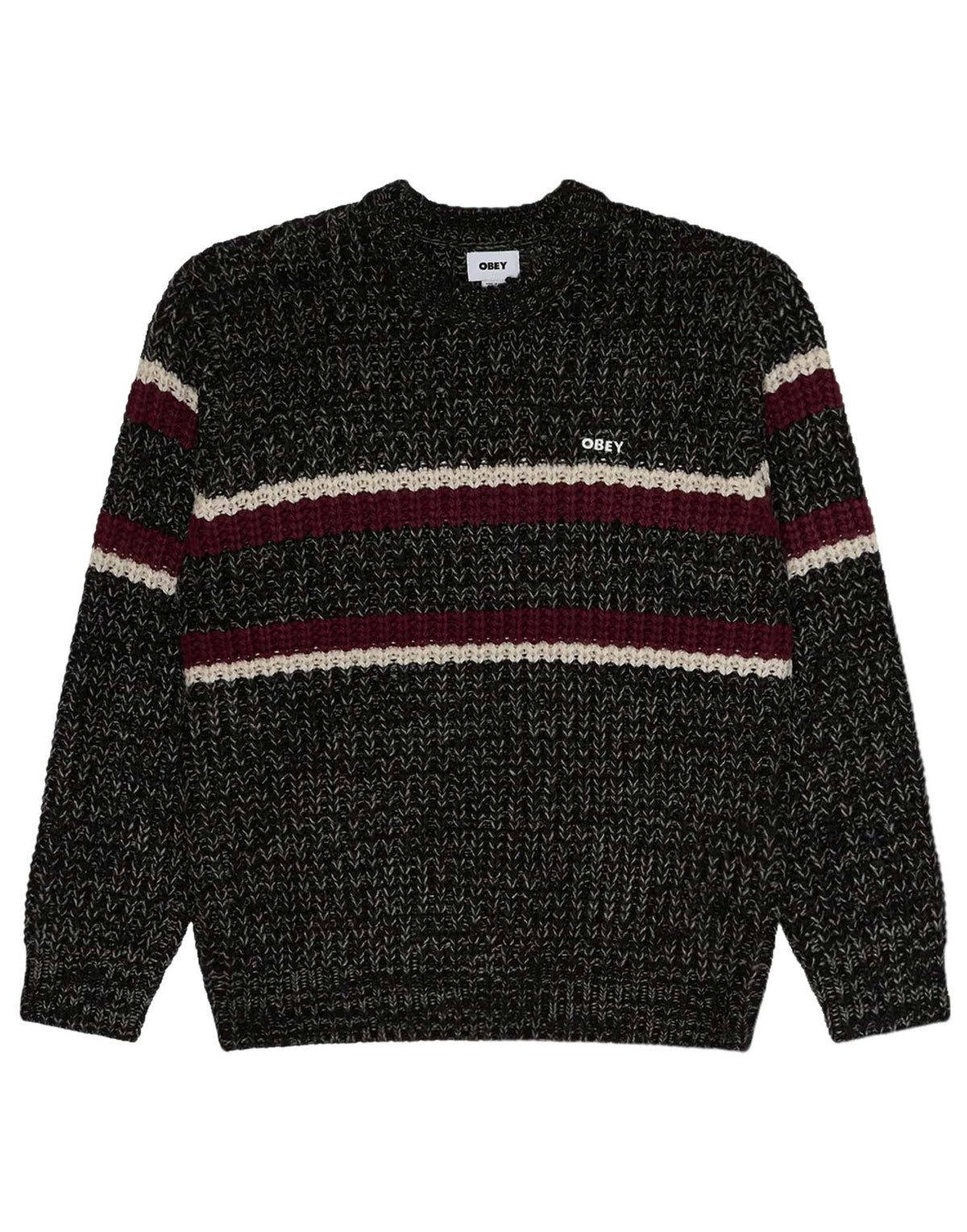 OBEY Maglione Alden a Righe Grey Multi