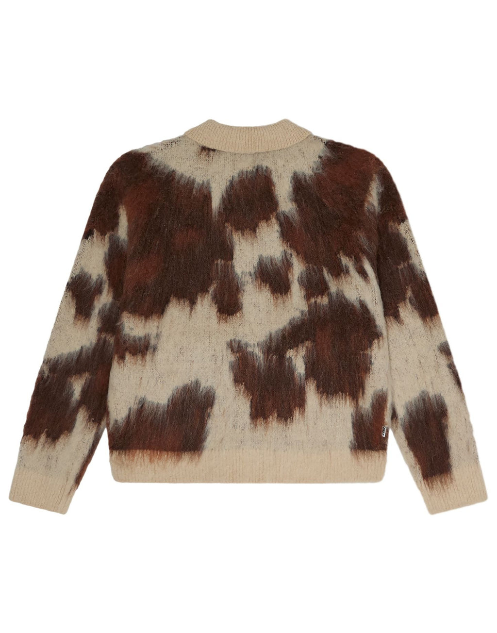OBEY Cardigan Cow Pattern con Zip Cow Multi