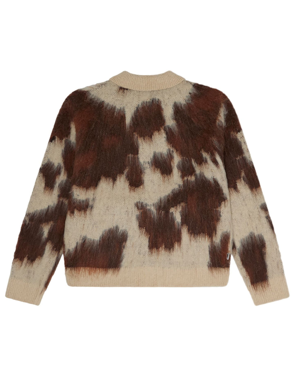 OBEY Cardigan Cow Pattern con Zip Cow Multi