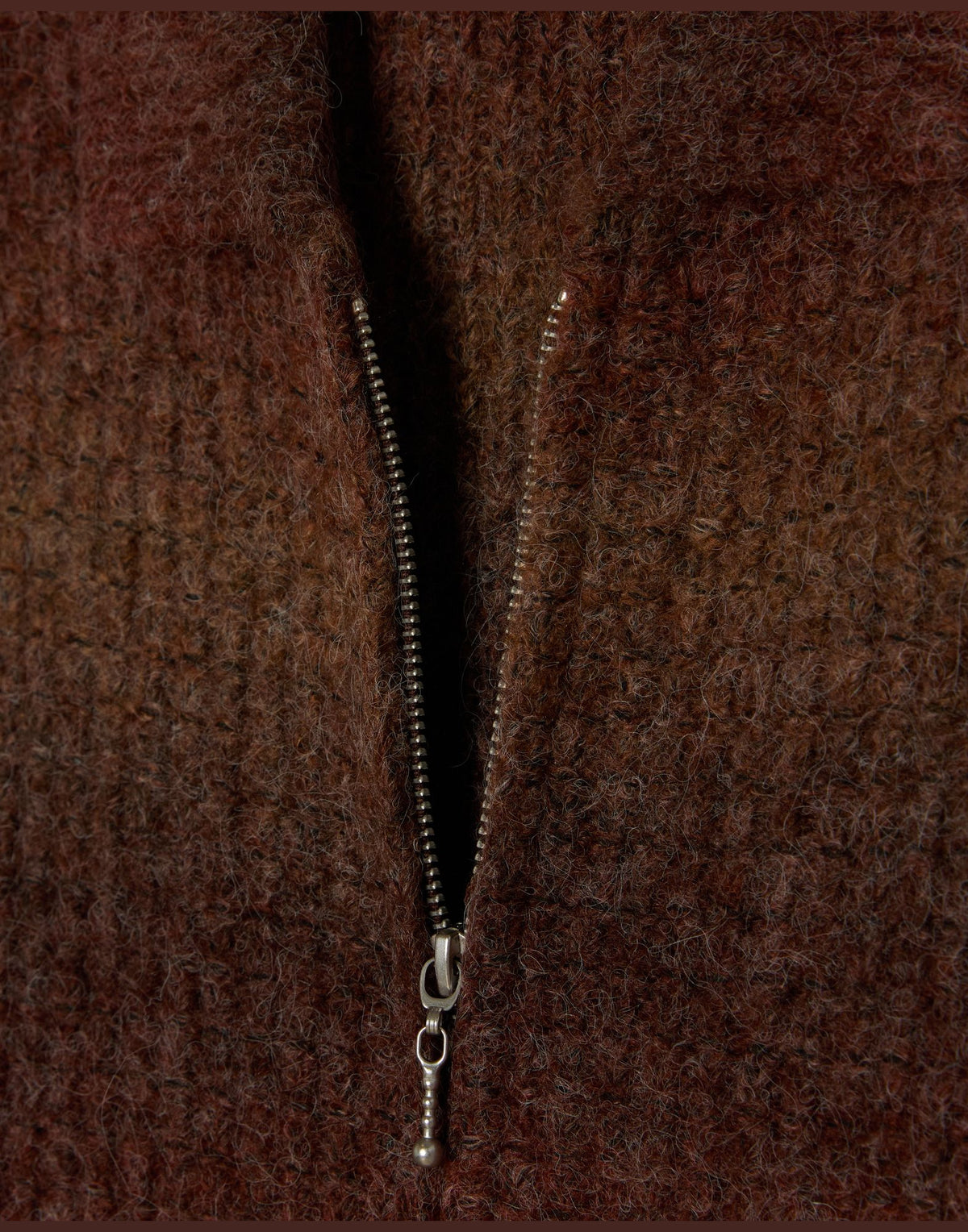OBEY Cardigan Anton Gradient con Zip Brown Multi