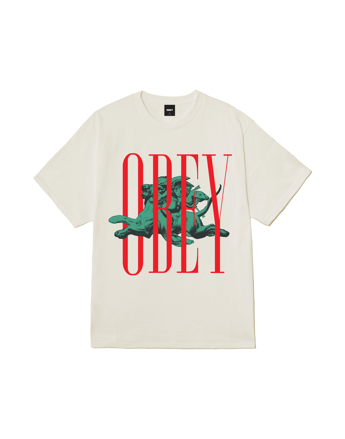 OBEY T-shirt Pillars con Stampa Vintage White