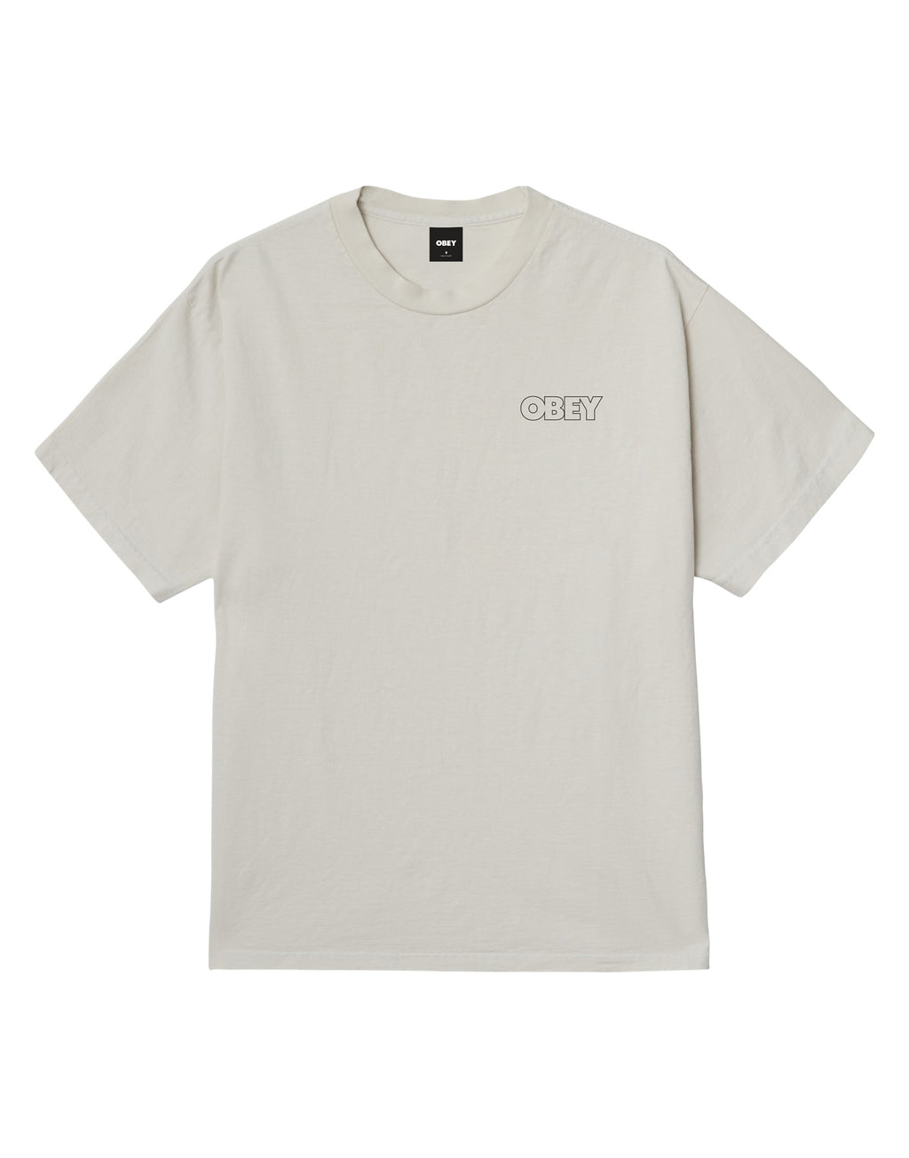 OBEY T-shirt Bold Outline Pigment Pigment Chalk White