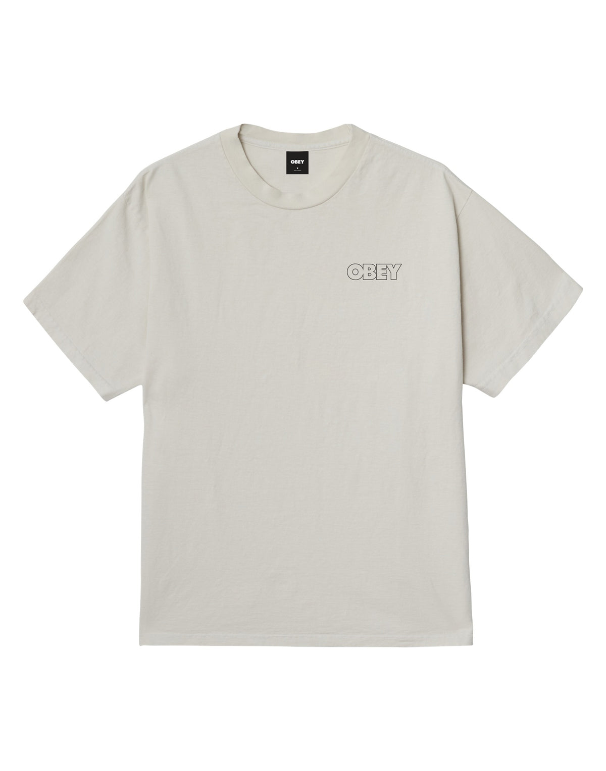 OBEY T-shirt Bold Outline Pigment Pigment Chalk White