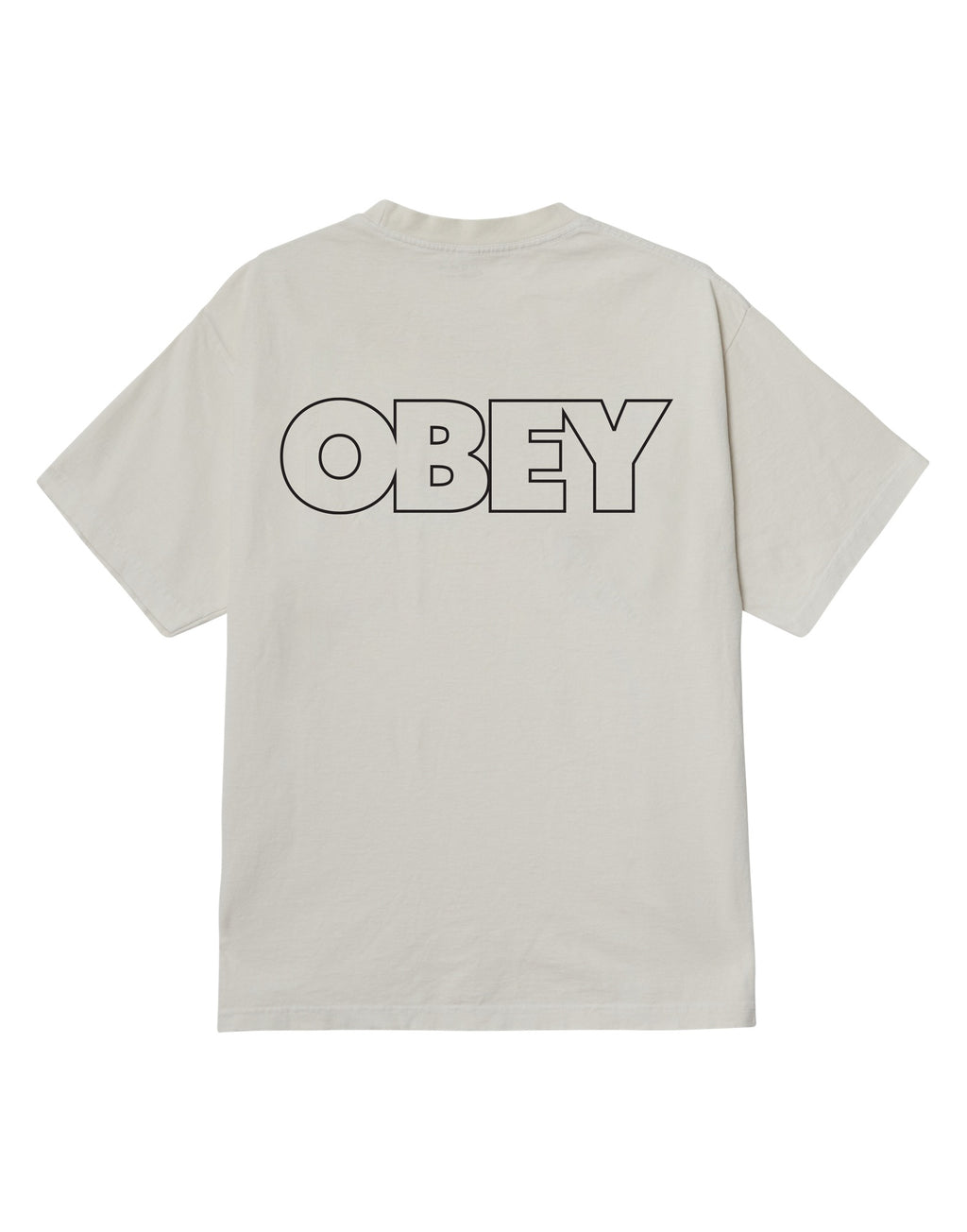 OBEY T-shirt Bold Outline Pigment Pigment Chalk White