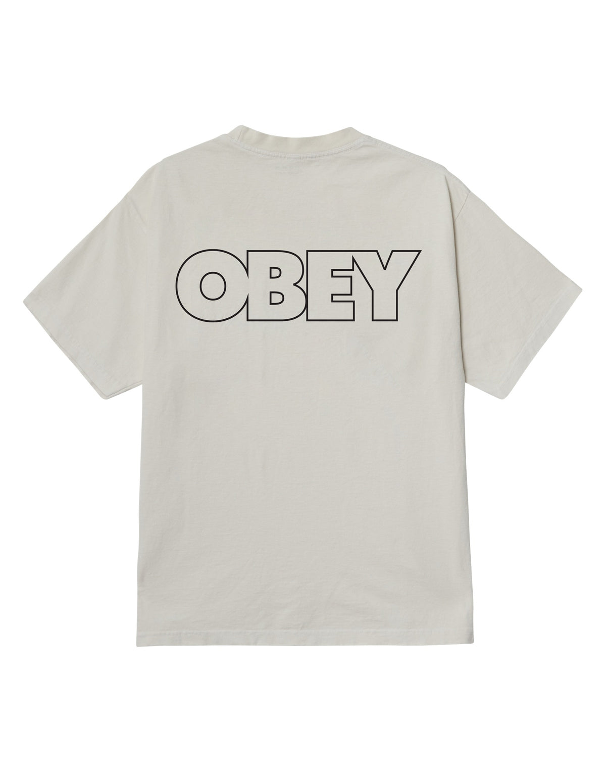 OBEY T-shirt Bold Outline Pigment Pigment Chalk White