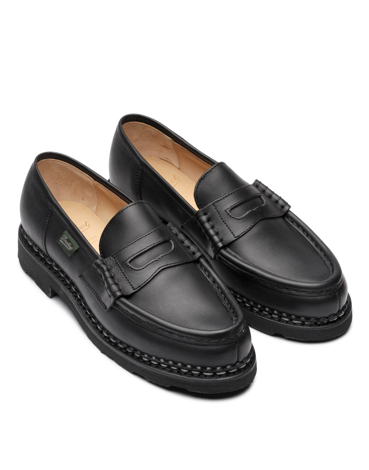 PARABOOT Mocassini Orsay in Pelle Liscia Nera