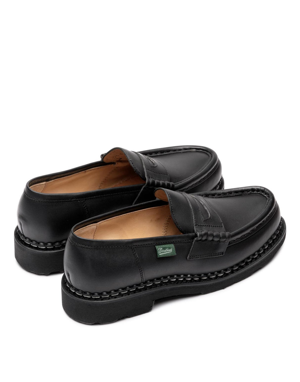 PARABOOT Mocassini Orsay in Pelle Liscia Nera