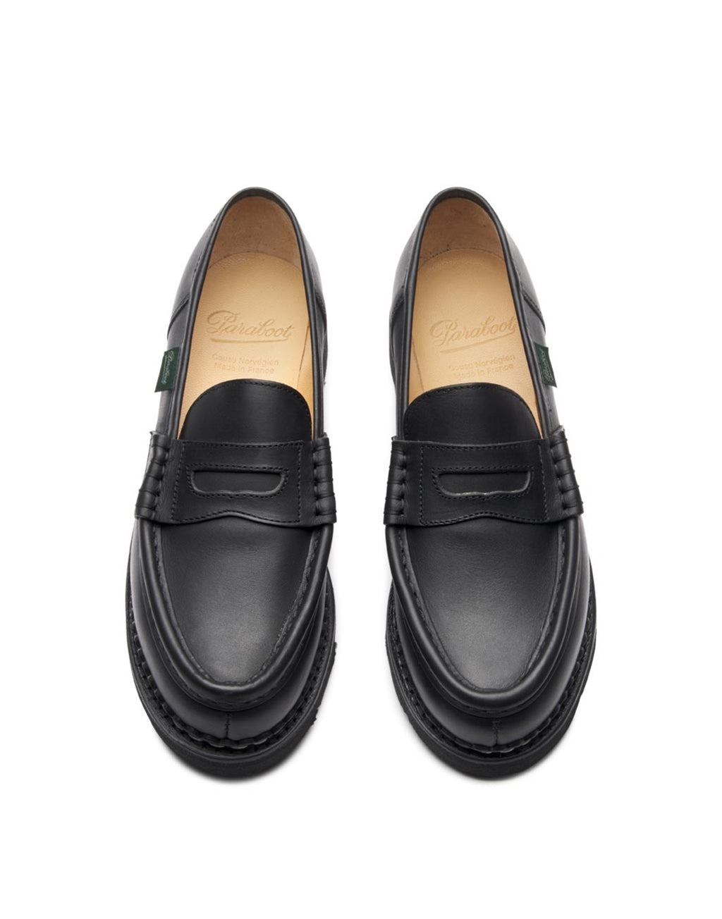 PARABOOT Mocassini Orsay in Pelle Liscia Nera