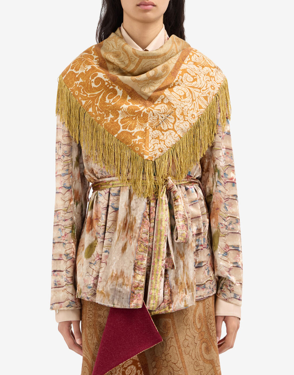 PIERRE-LOUIS MASCIA Foulard Bandana in Seta Oro
