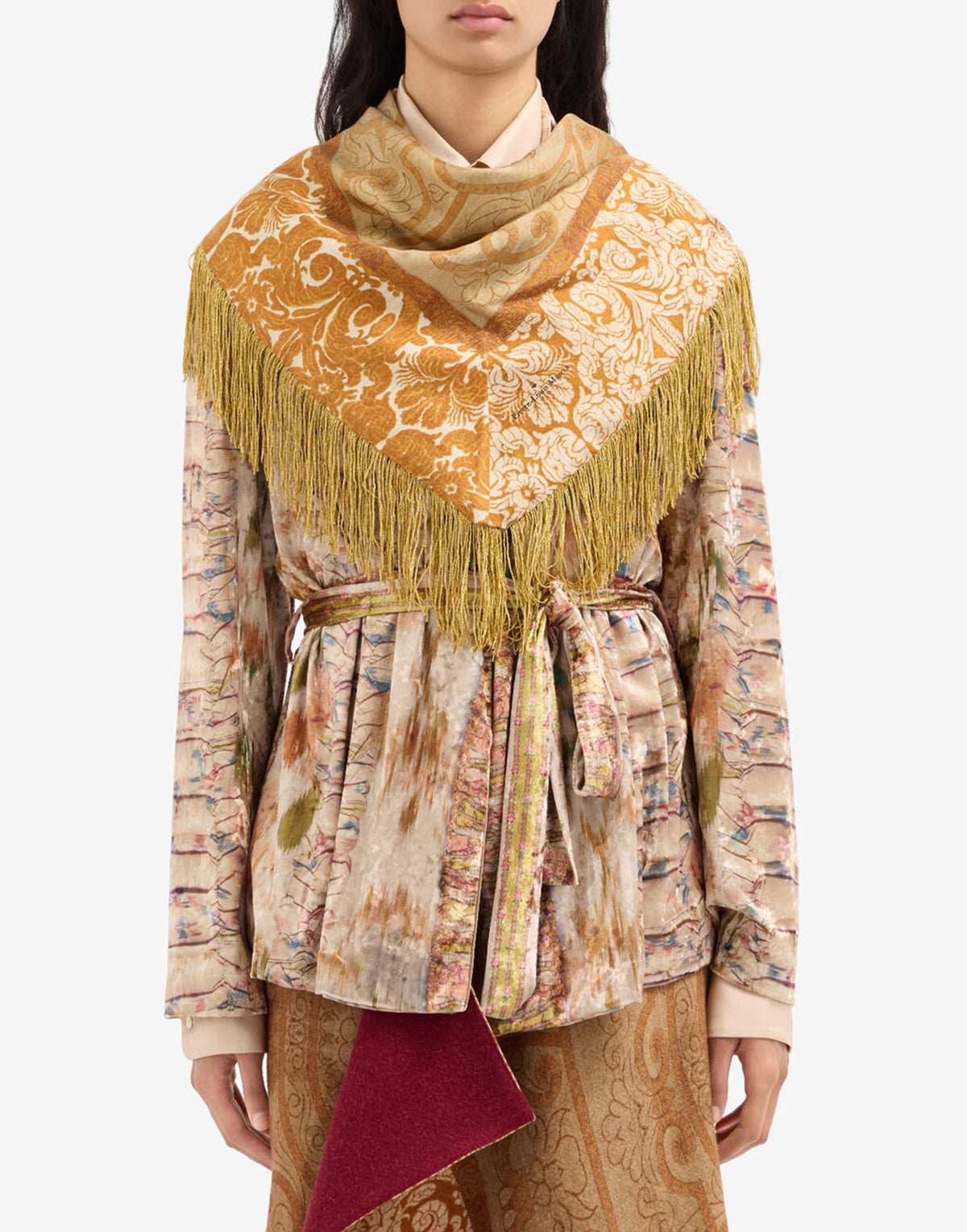 PIERRE-LOUIS MASCIA Foulard Bandana in Seta Oro