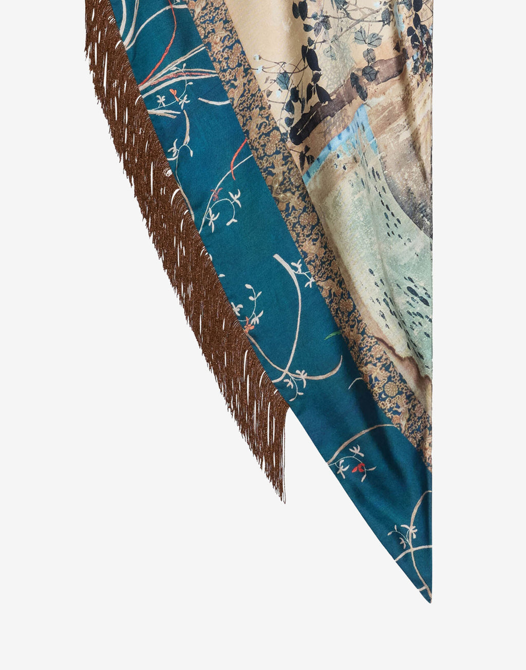 PIERRE-LOUIS MASCIA Foulard Bandana in Seta Turchese