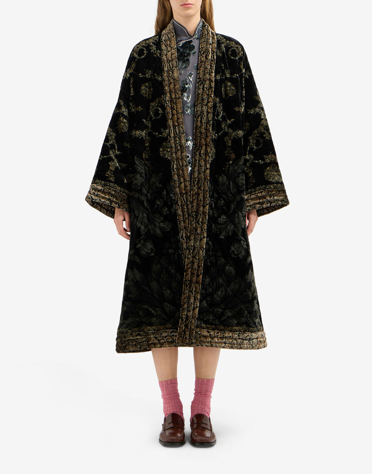 PIERRE-LOUIS MASCIA Kimono in Velluto Viscosa e Seta