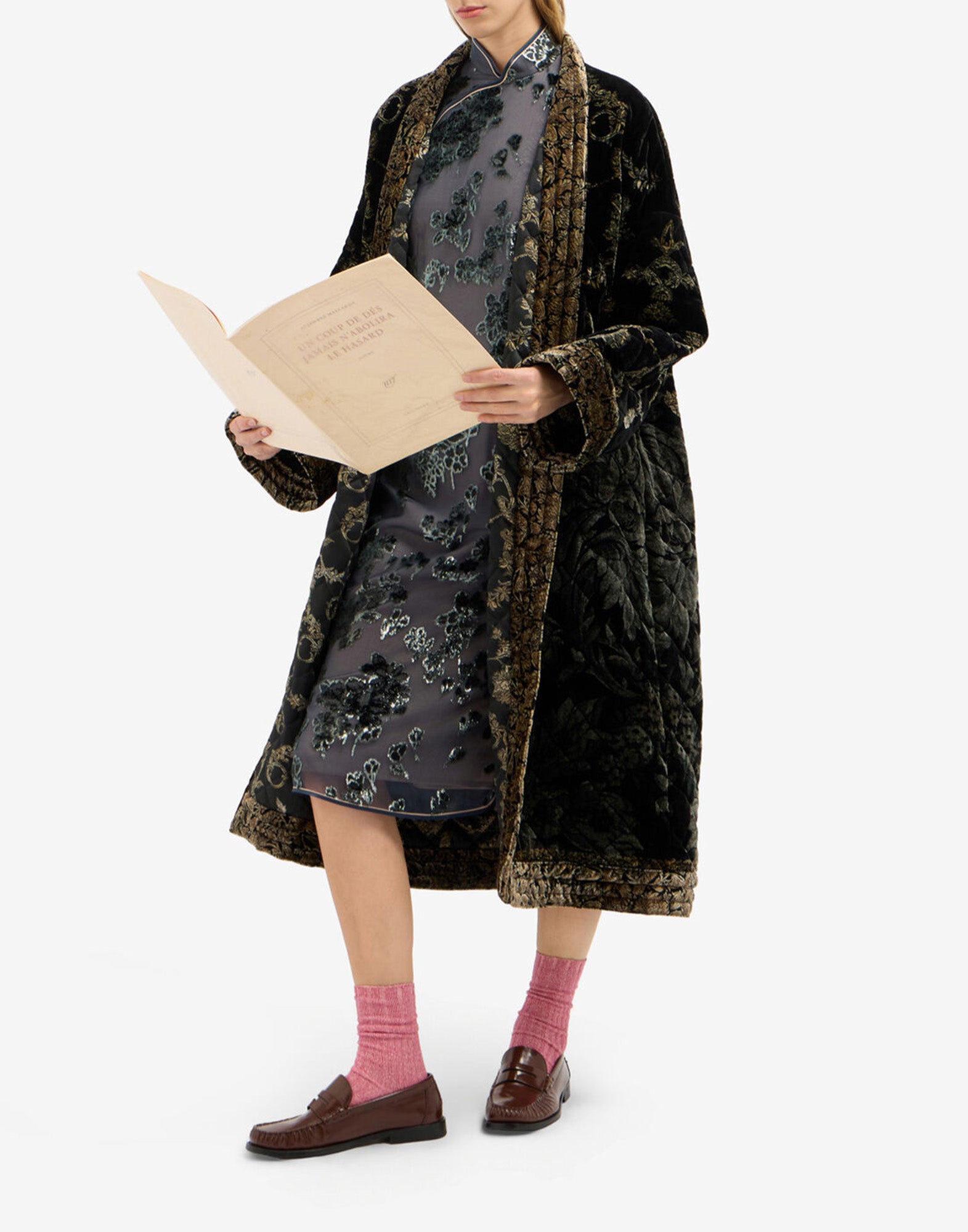 PIERRE-LOUIS MASCIA Kimono in Velluto Viscosa e Seta