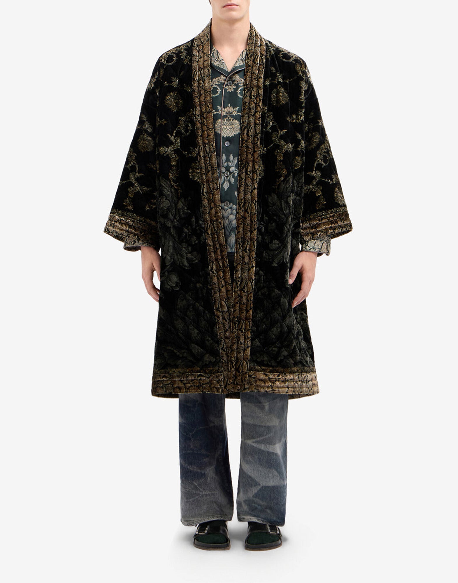 PIERRE-LOUIS MASCIA Kimono in Velluto Viscosa e Seta