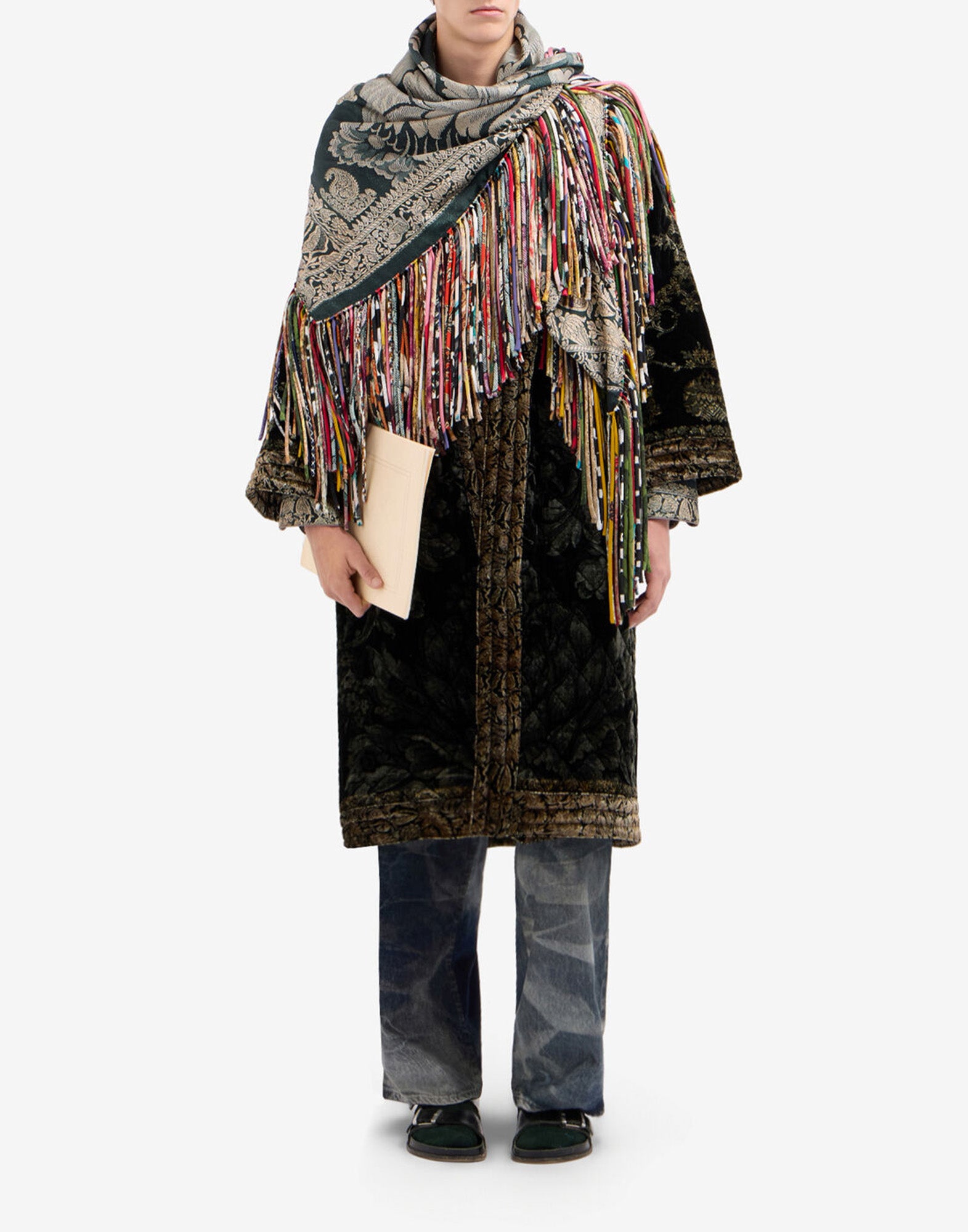 PIERRE-LOUIS MASCIA Kimono in Velluto Viscosa e Seta