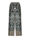PIERRE-LOUIS MASCIA Pantaloni Palazzo in Seta Stampa Botanica