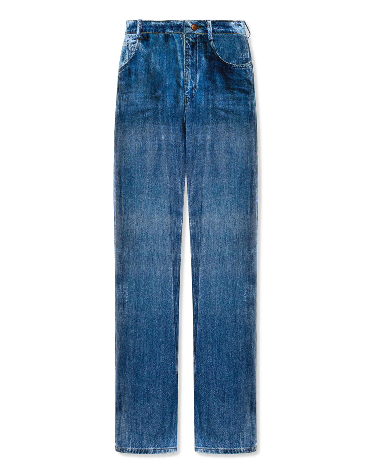 PIERRE-LOUIS MASCIA Pantaloni in Velluto Viscosa e Seta Blu