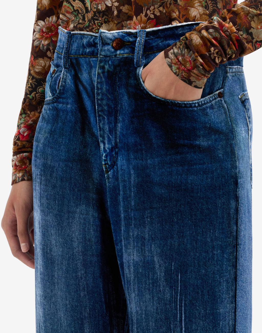 PIERRE-LOUIS MASCIA Pantaloni in Velluto Viscosa e Seta Blu
