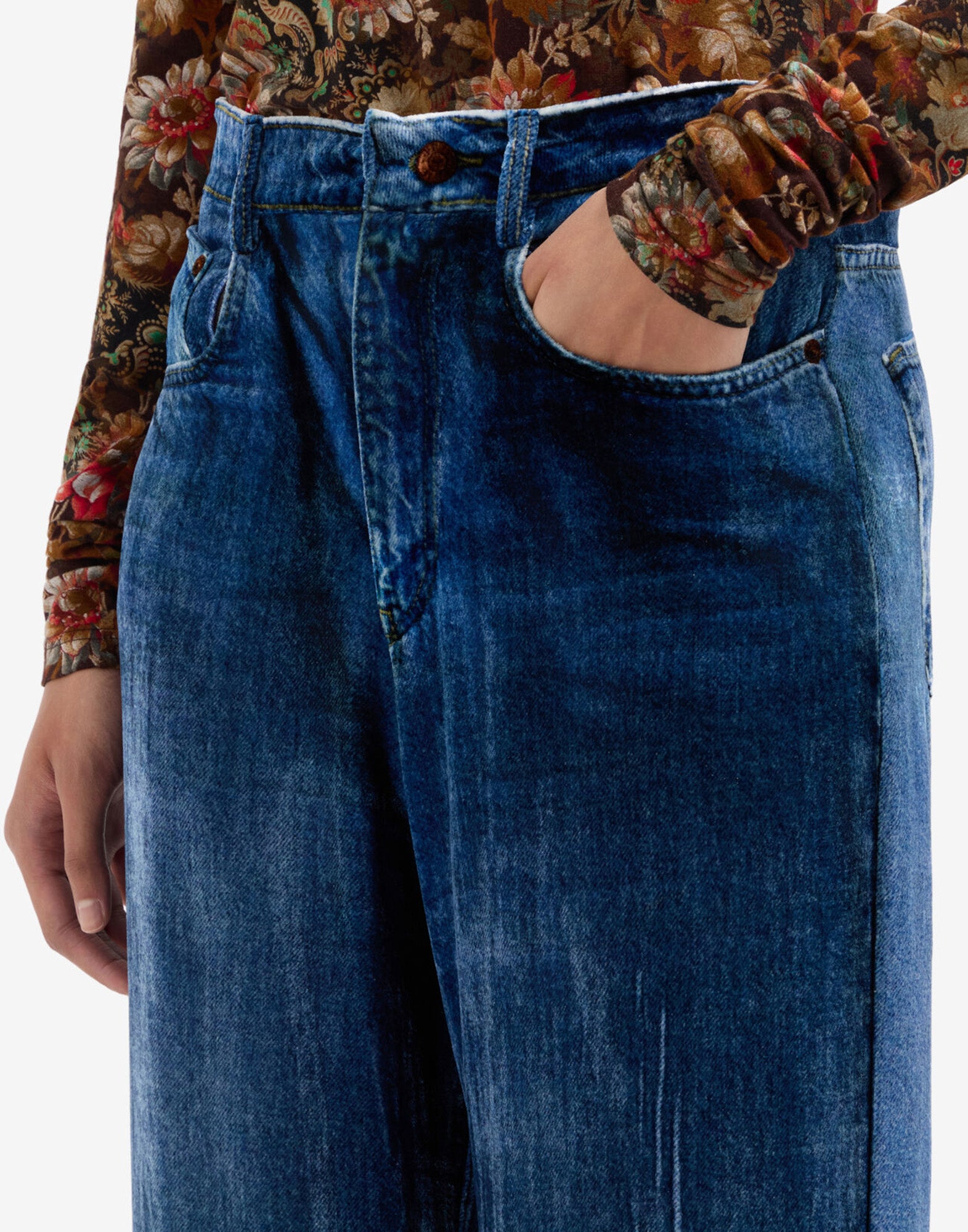 PIERRE-LOUIS MASCIA Pantaloni in Velluto Viscosa e Seta Blu
