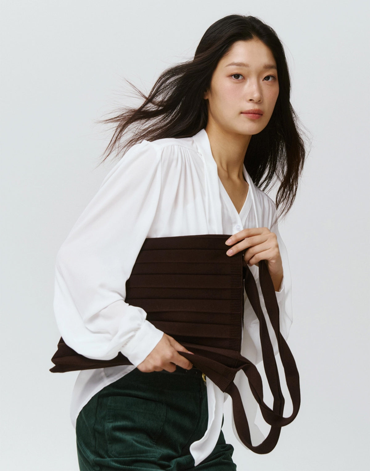 PLEATSMAMA Borsa New Shoulder Bag Plissè Deep Brown