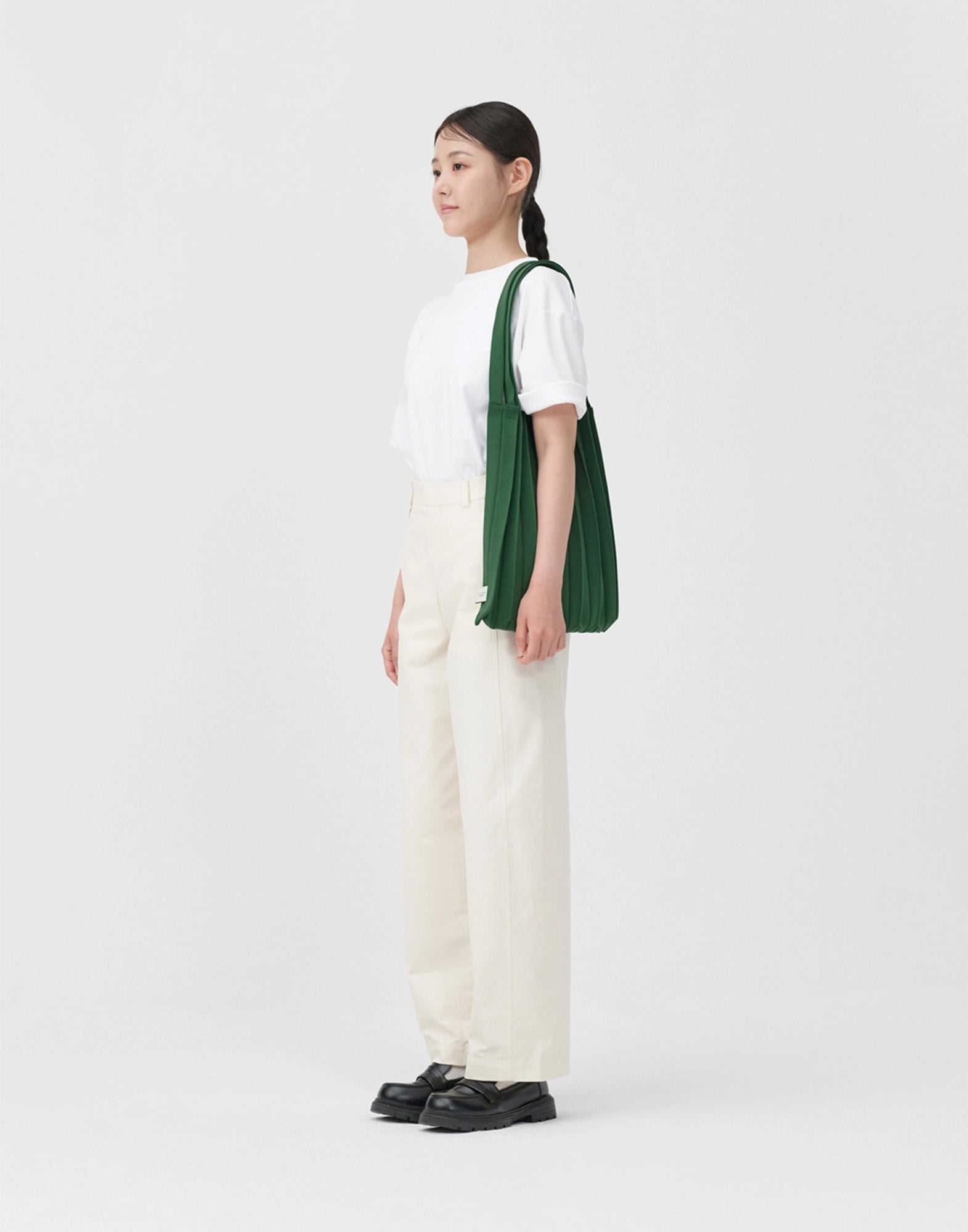 PLEATSMAMA Borsa New Shoulder Bag Plissè Green