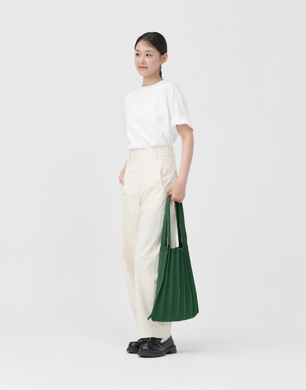 PLEATSMAMA Borsa New Shoulder Bag Plissè Green