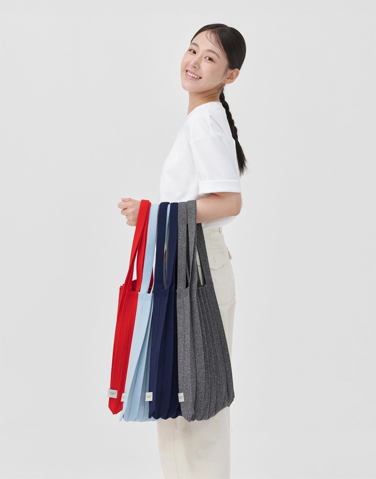PLEATSMAMA Borsa New Shoulder Bag Plissè Navy