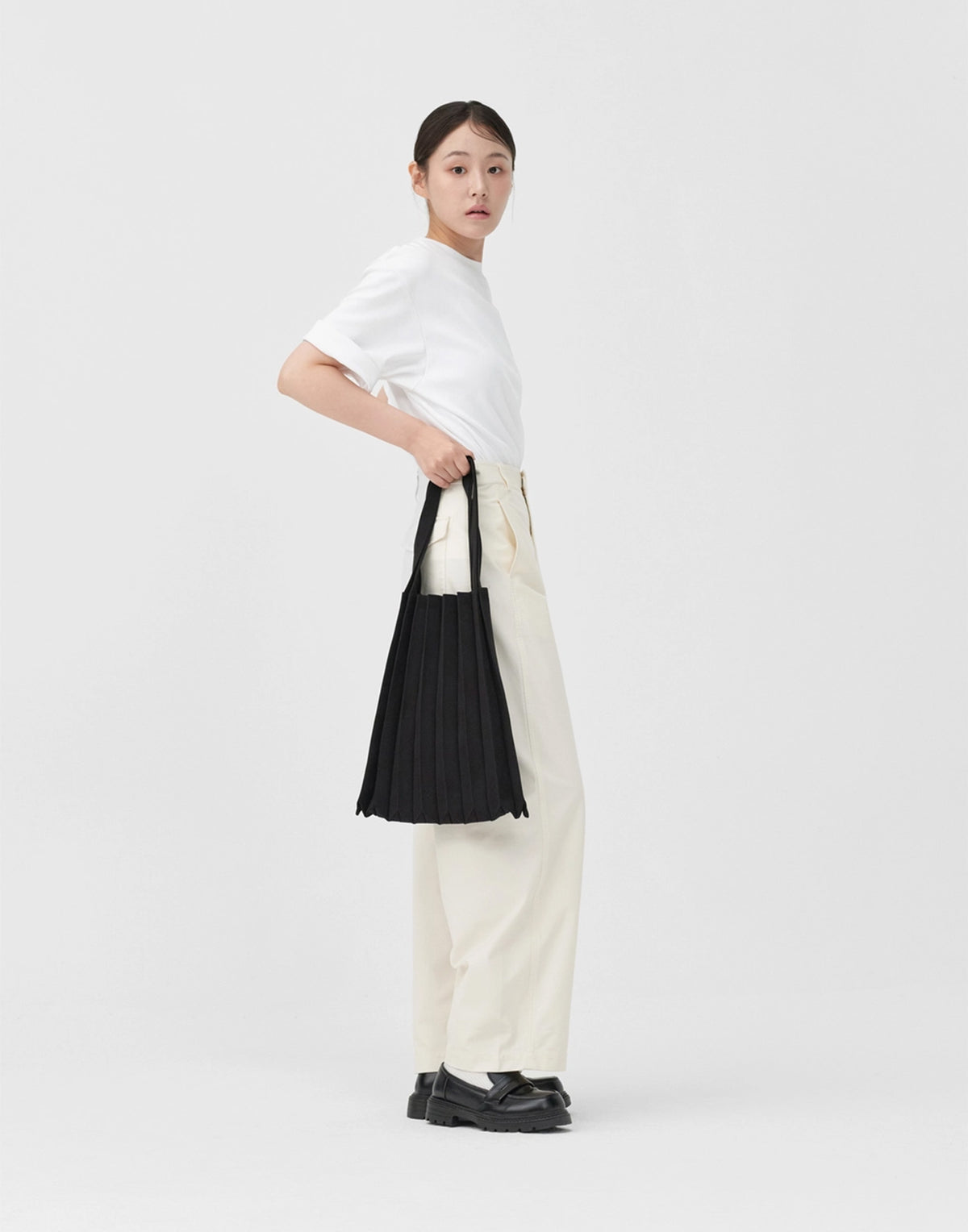 PLEATSMAMA Borsa New Shoulder Bag Plissè Black
