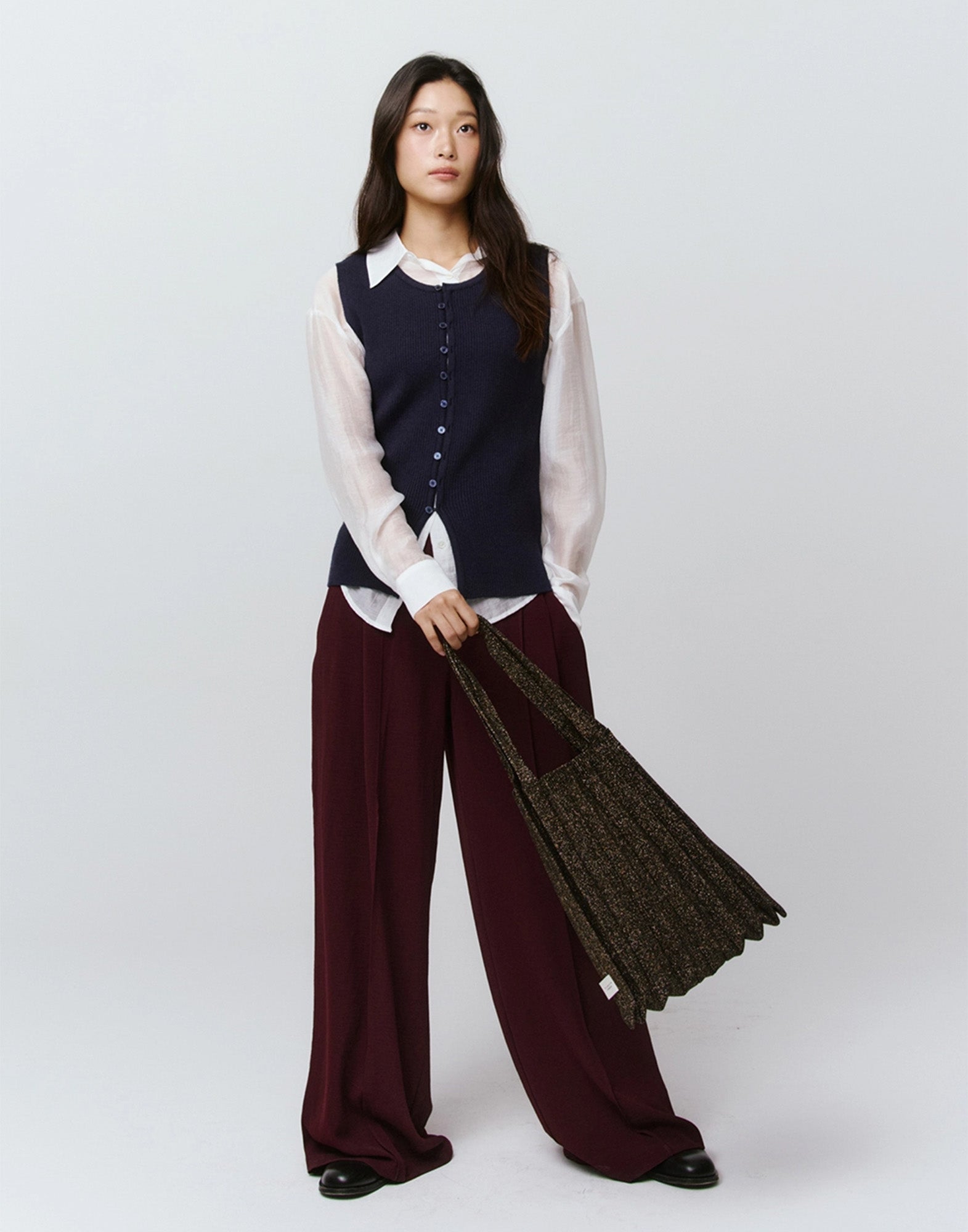 PLEATS MAMA Borsa New Shoulder Bag Plissè Glitter Black Brown