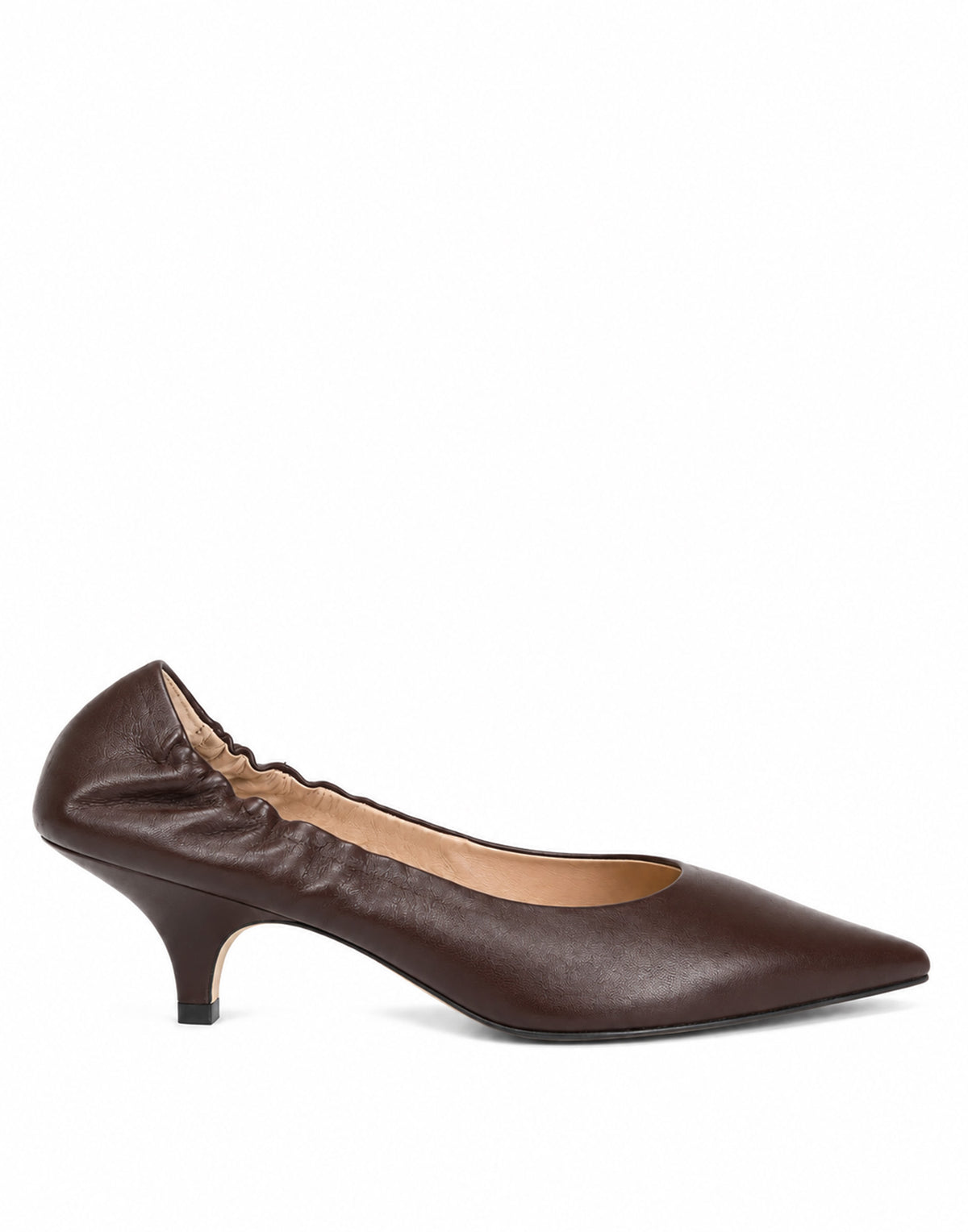 PROSPERINE Décolleté Arricciato in Nappa Chocolate