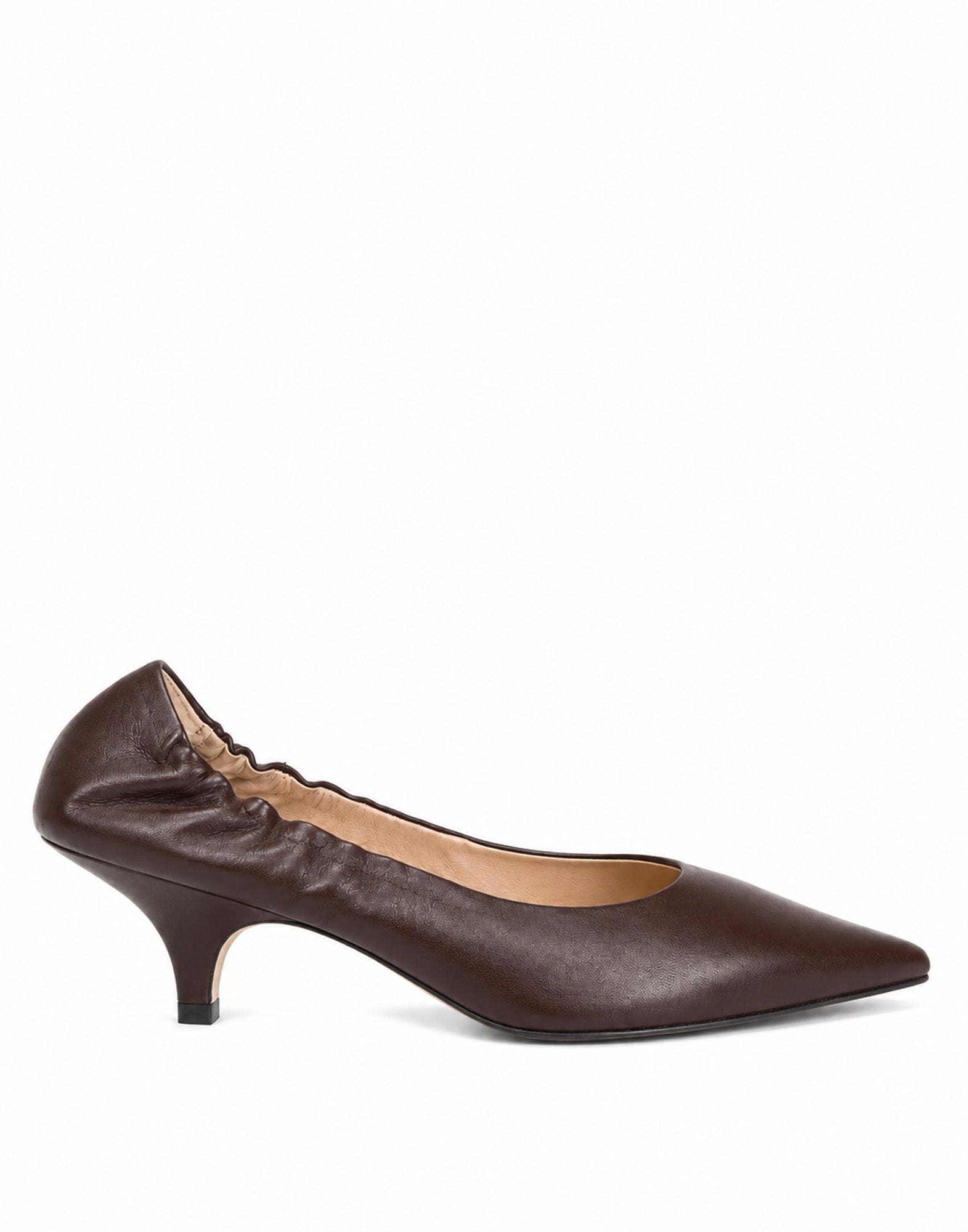 PROSPERINE Décolleté Arricciato in Nappa Chocolate