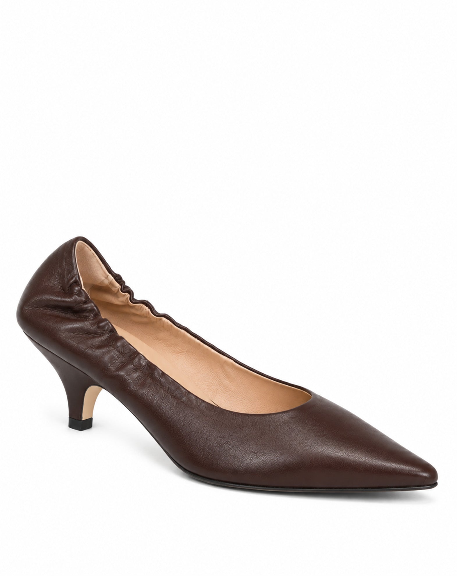 PROSPERINE Décolleté Arricciato in Nappa Chocolate