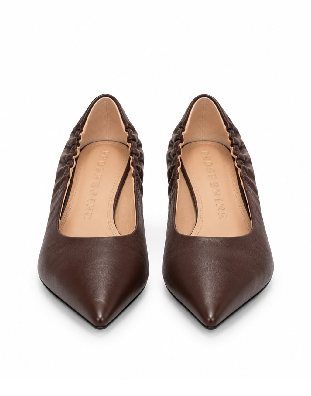 PROSPERINE Décolleté Arricciato in Nappa Chocolate