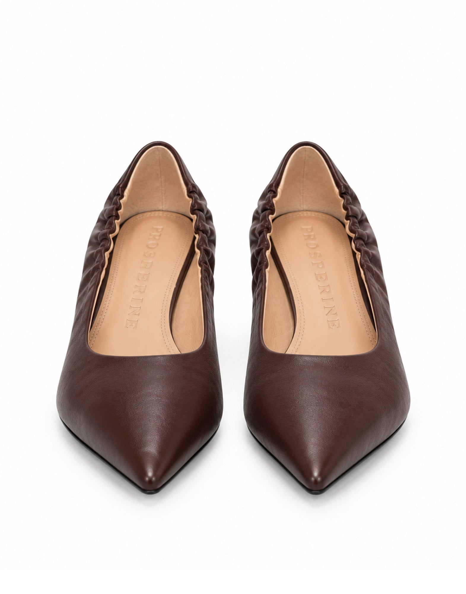 PROSPERINE Décolleté Arricciato in Nappa Chocolate