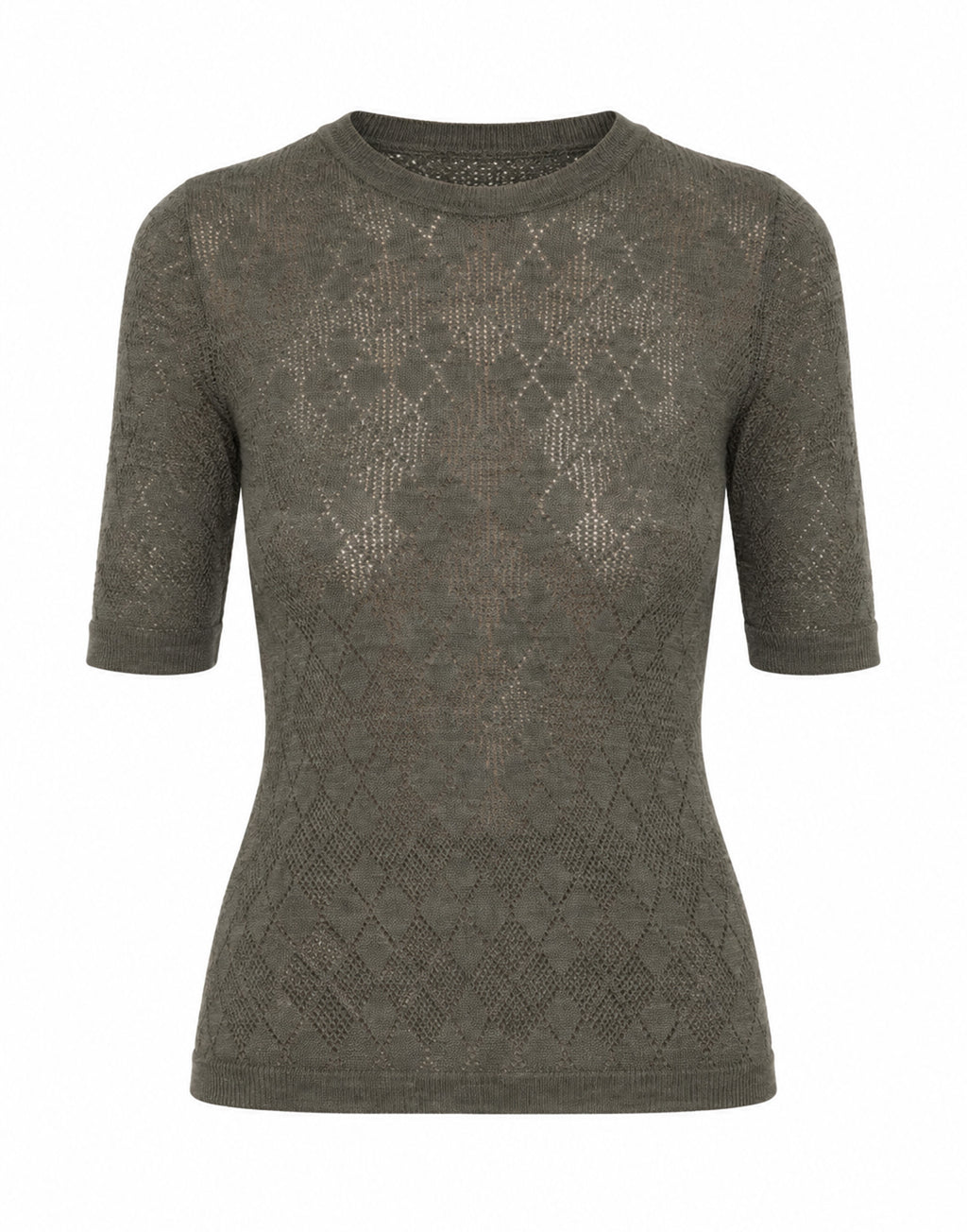 SEA NY Maglia Argyle in Lana Merino Salvia