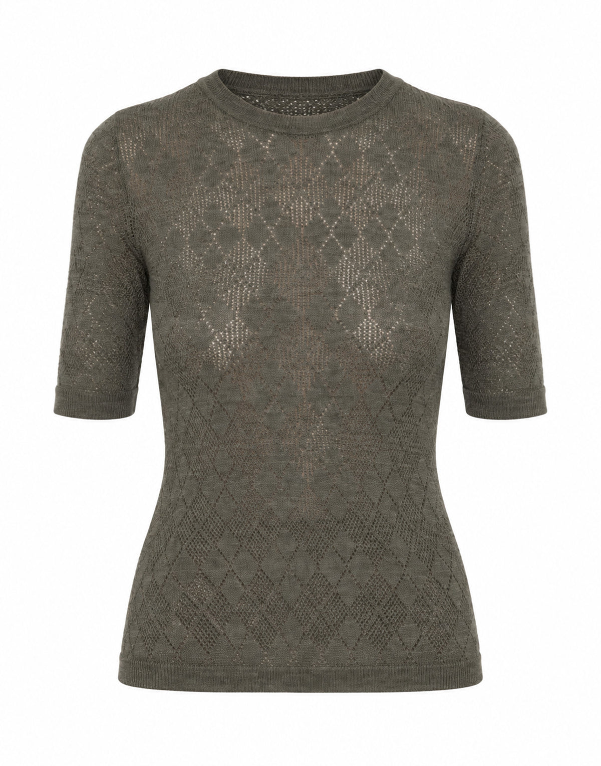 SEA NY Maglia Argyle in Lana Merino Salvia