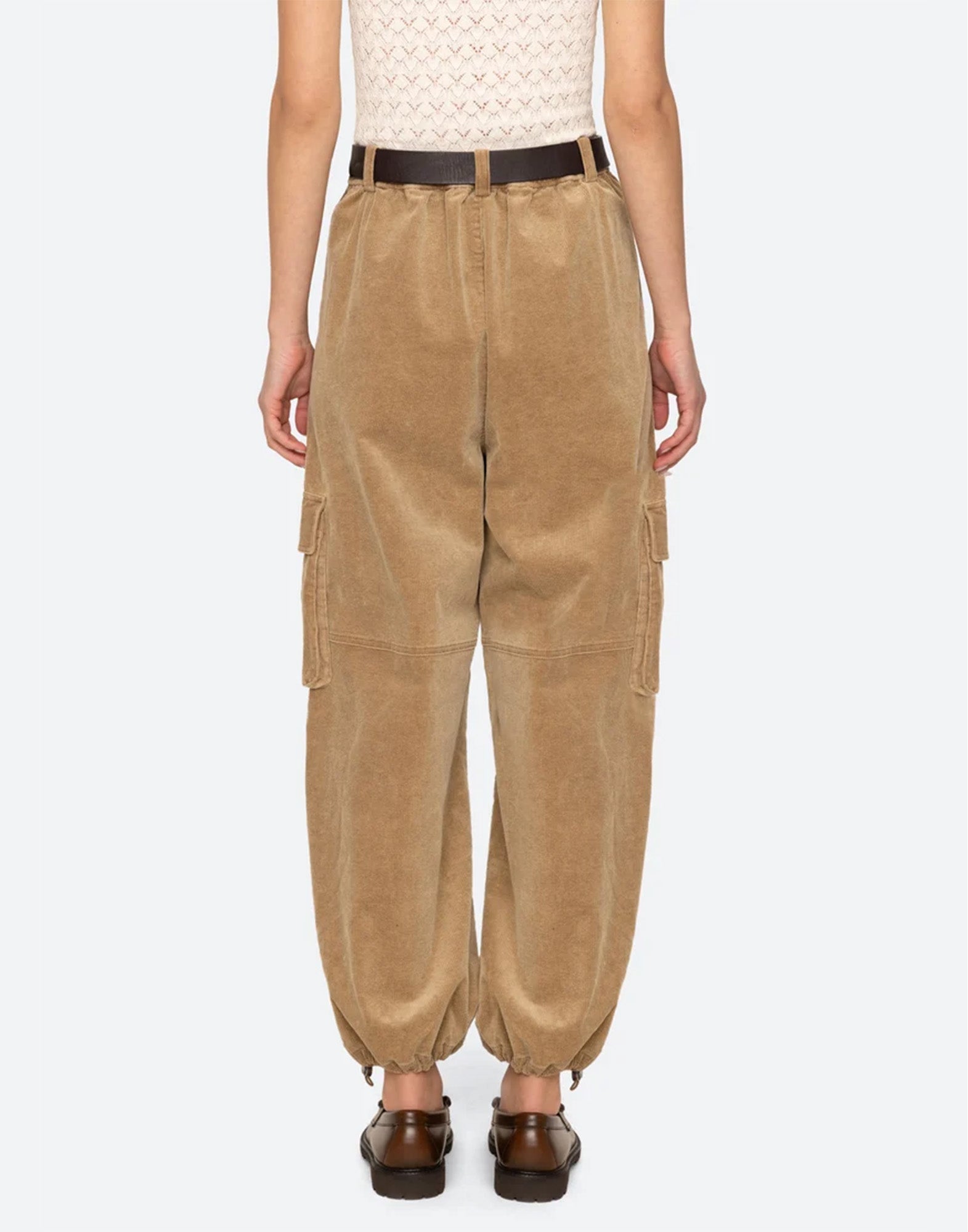 SEA NY Pantaloni in Velluto a Coste Khaki