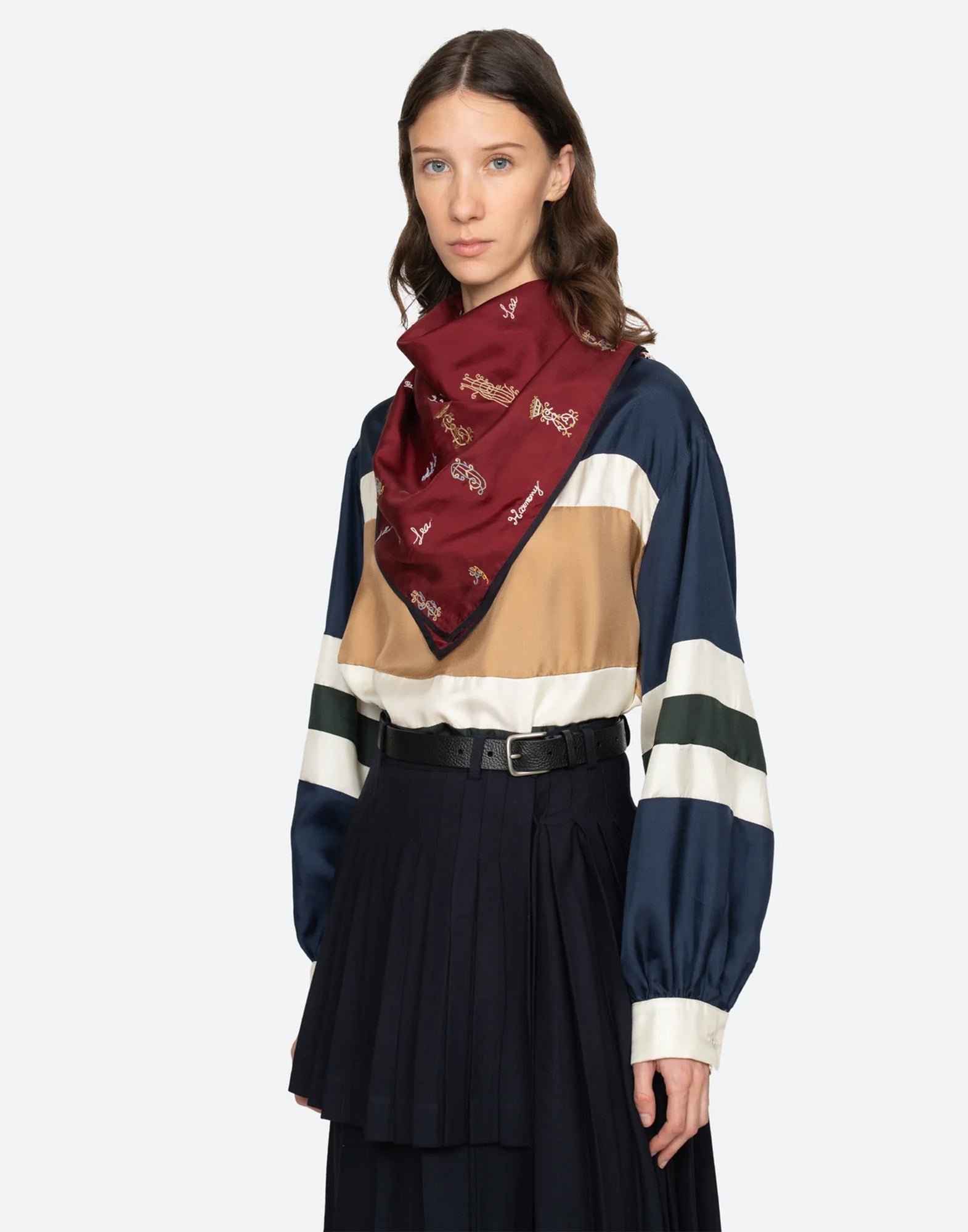 SEA NY Foulard Juliet Ricamato Bordeaux
