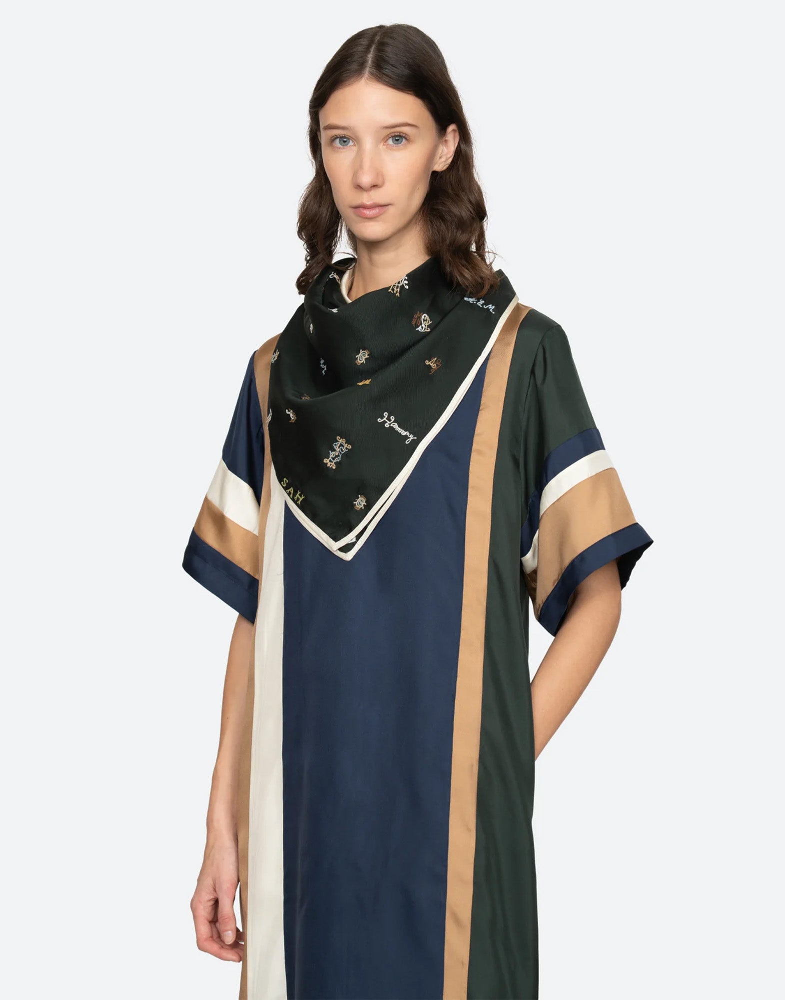 SEA NY Foulard Juliet Ricamato Verde