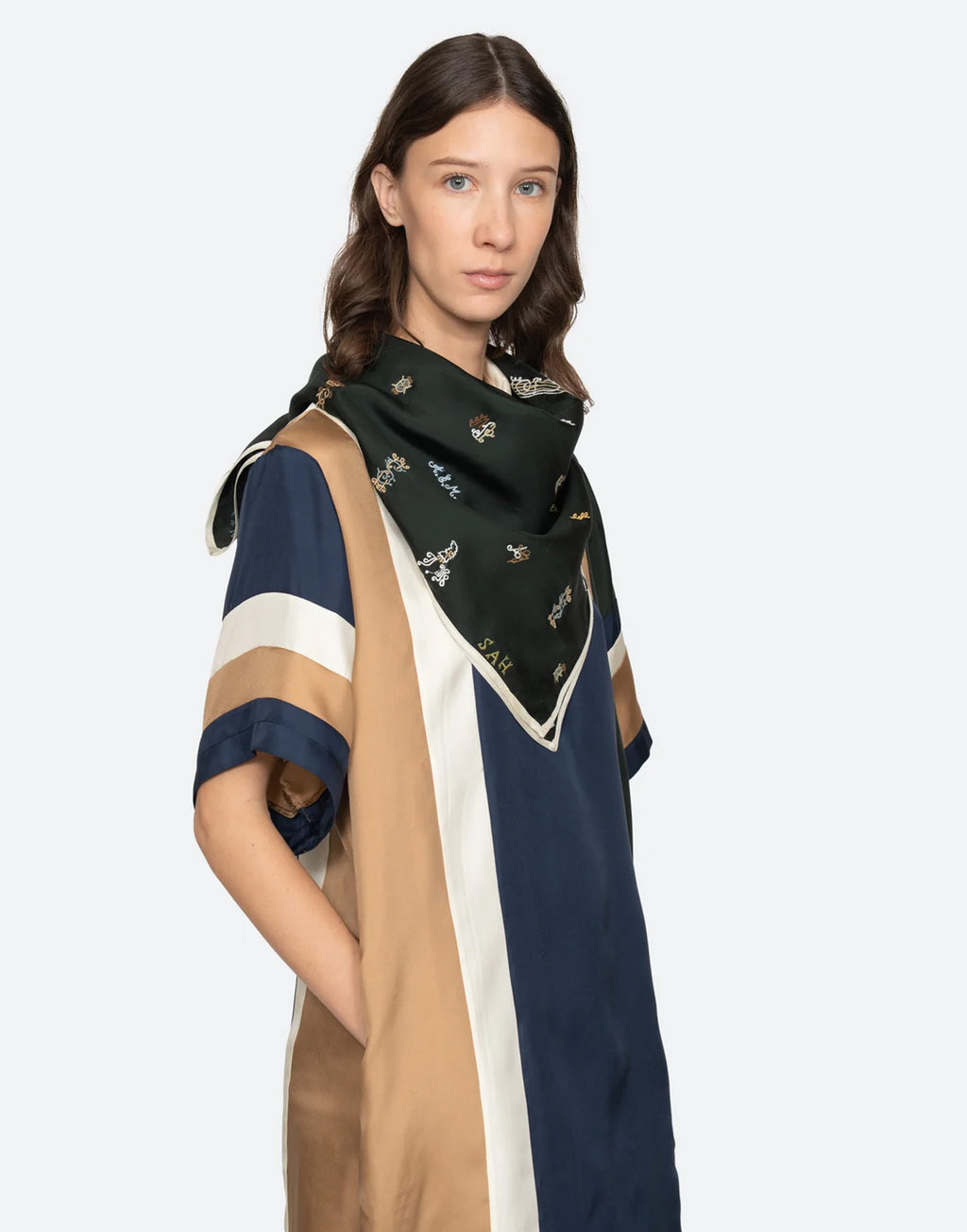 SEA NY Foulard Juliet Ricamato Verde