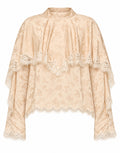 SEA NY Blusa in Viscosa con Pizzo Floreale Nude
