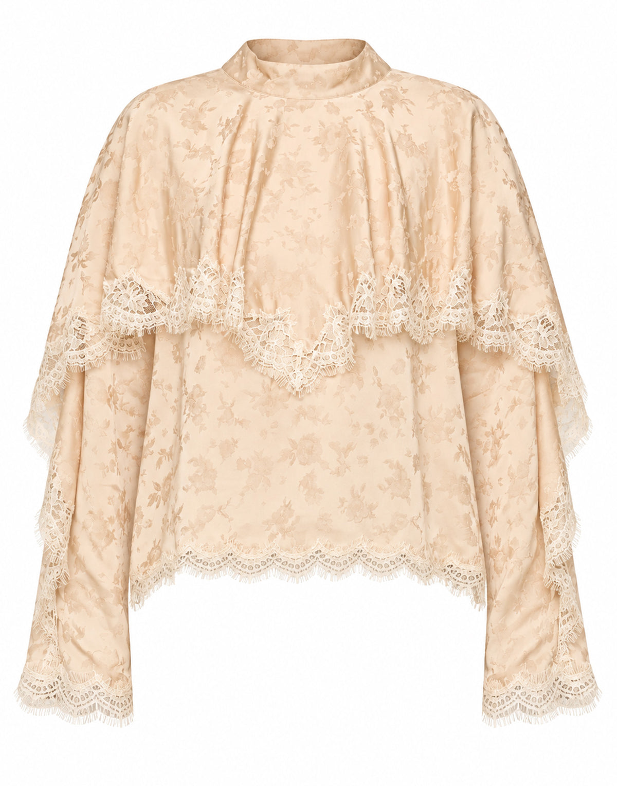 SEA NY Blusa in Viscosa con Pizzo Floreale Nude