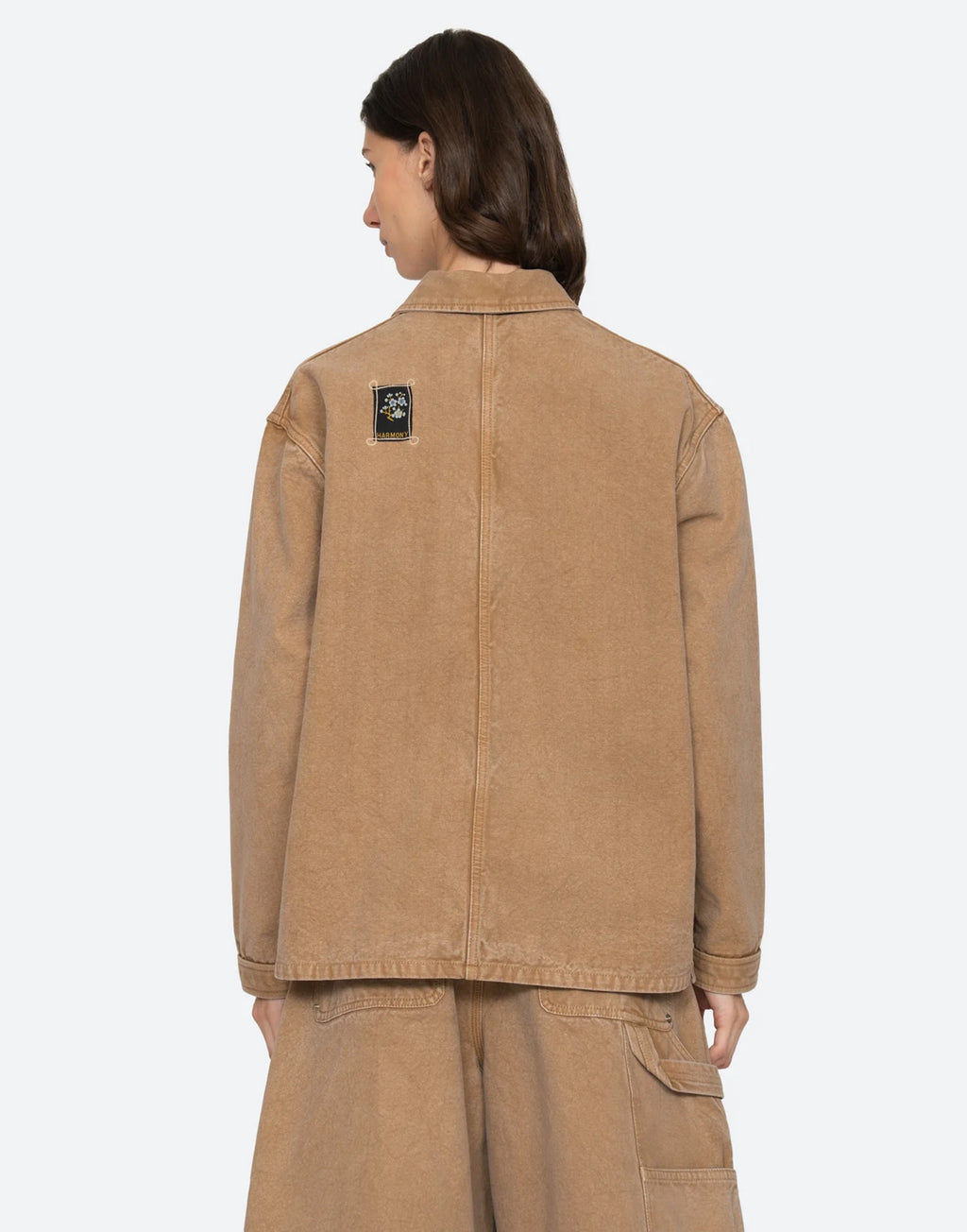 SEA NY Giacca Workwear con Patch Camel