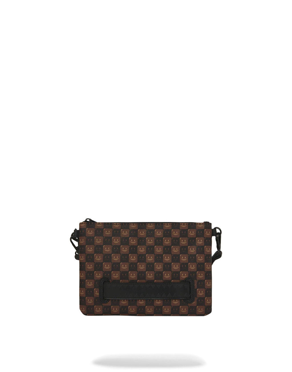 SPRAYGROUND Pochette SHARKS IN PARIS WTF BUBBLE BROWN CHECK CROSSOVER CLUTCH