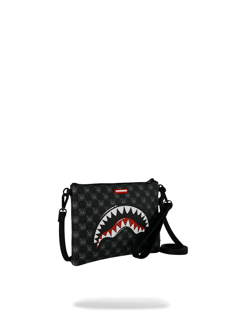 SPRAYGROUND Pochette SHARKS IN PARIS WTF BUBBLY BLACK CHECK CROSSOVER CLUTCH