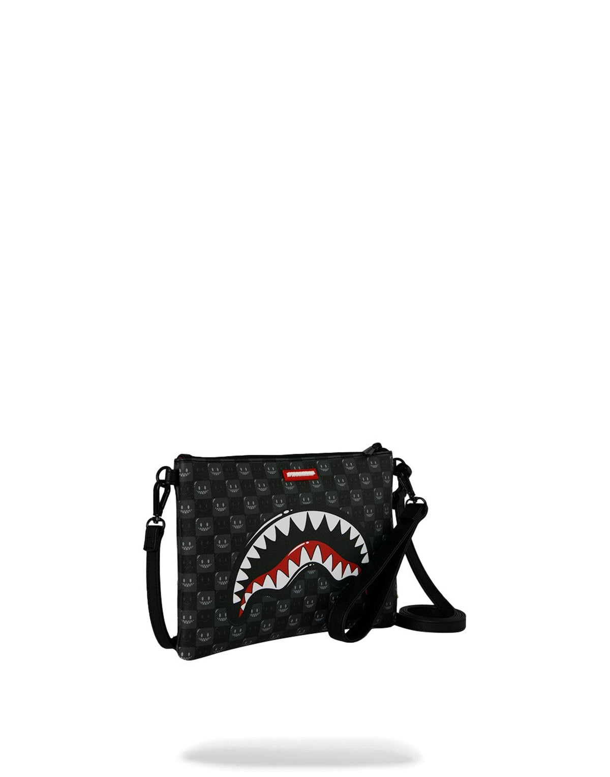 SPRAYGROUND Pochette SHARKS IN PARIS WTF BUBBLY BLACK CHECK CROSSOVER CLUTCH