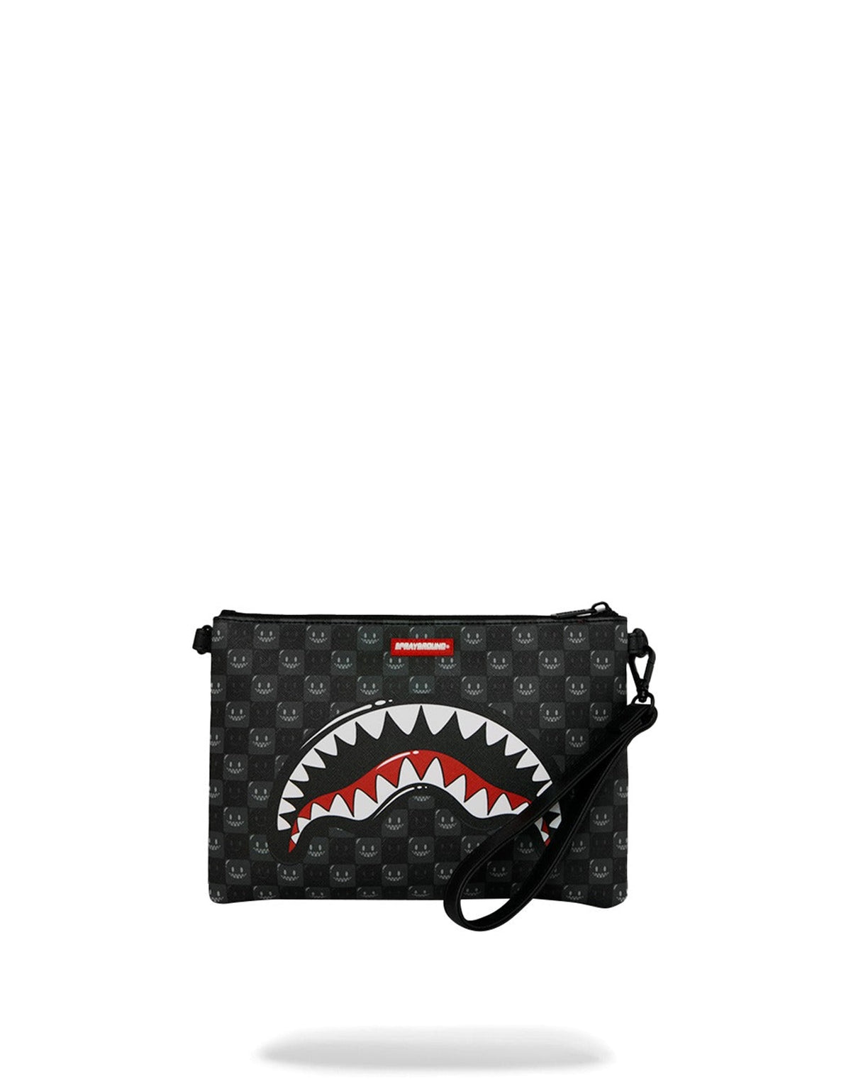 SPRAYGROUND Pochette SHARKS IN PARIS WTF BUBBLY BLACK CHECK CROSSOVER CLUTCH