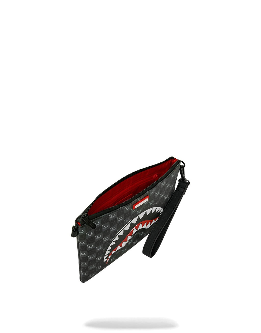 SPRAYGROUND Pochette SHARKS IN PARIS WTF BUBBLY BLACK CHECK CROSSOVER CLUTCH